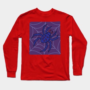 CREEPY POISONOUS SPIDER IN WEB Purple Blue Red from my Cabinet of Curiosities - UnBlink Studio by Jackie Tahara Long Sleeve T-Shirt